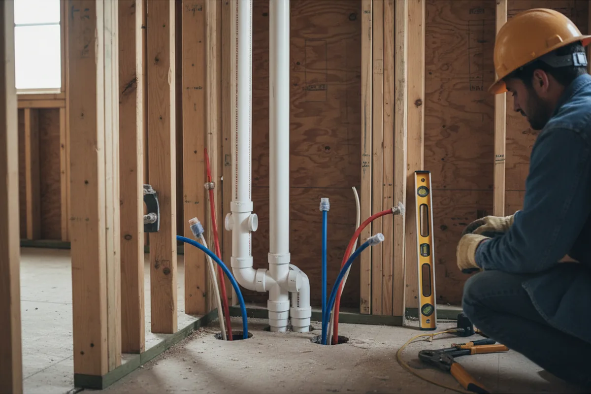 Drain and supply rough-in during Drain Cleaning in Forest Lakes